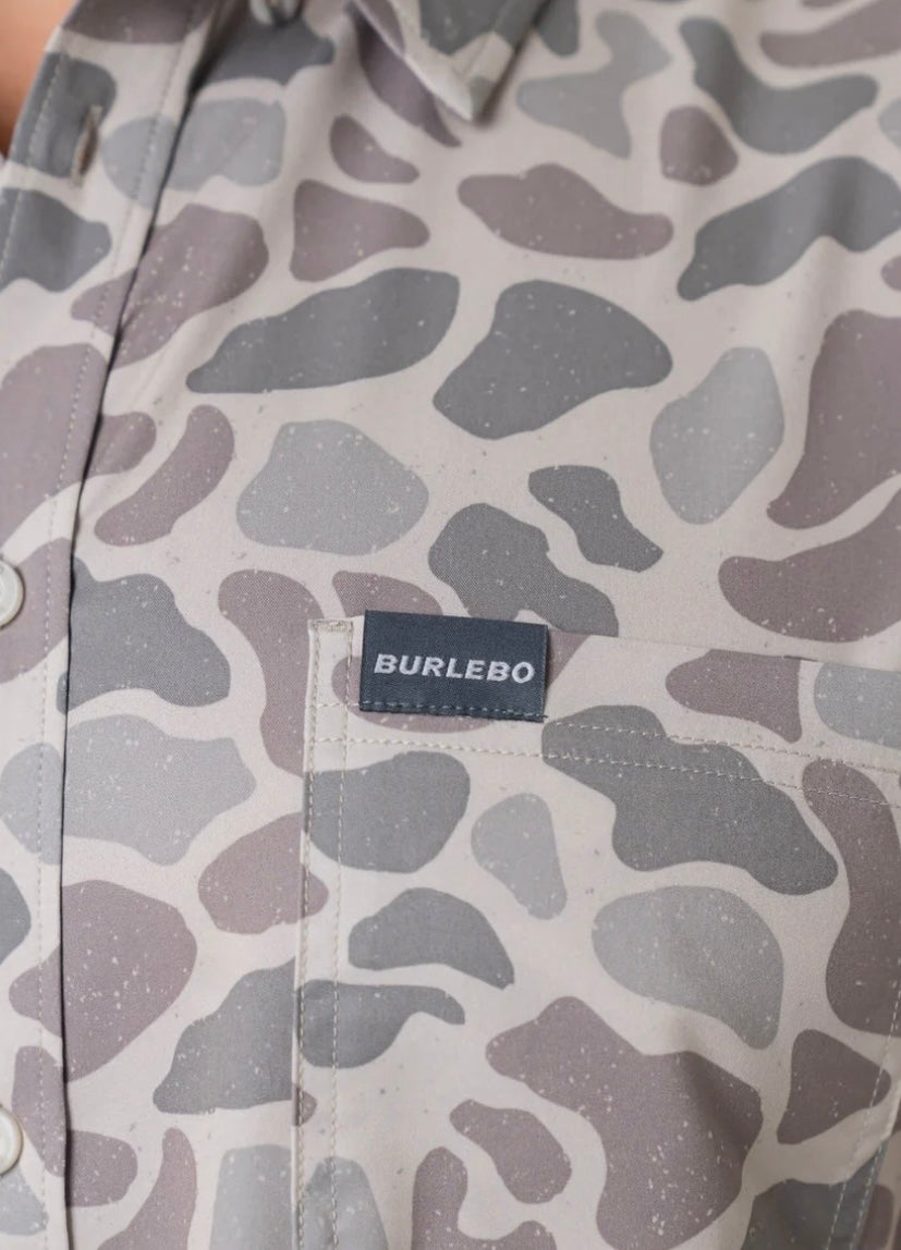Classic Deer Camo Performance Button Up Shirt Burlebo