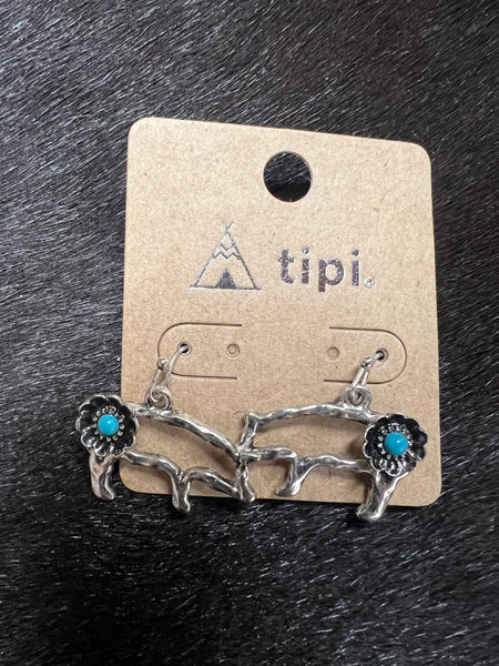 Silver and Turquoise Farm Animal Earrings