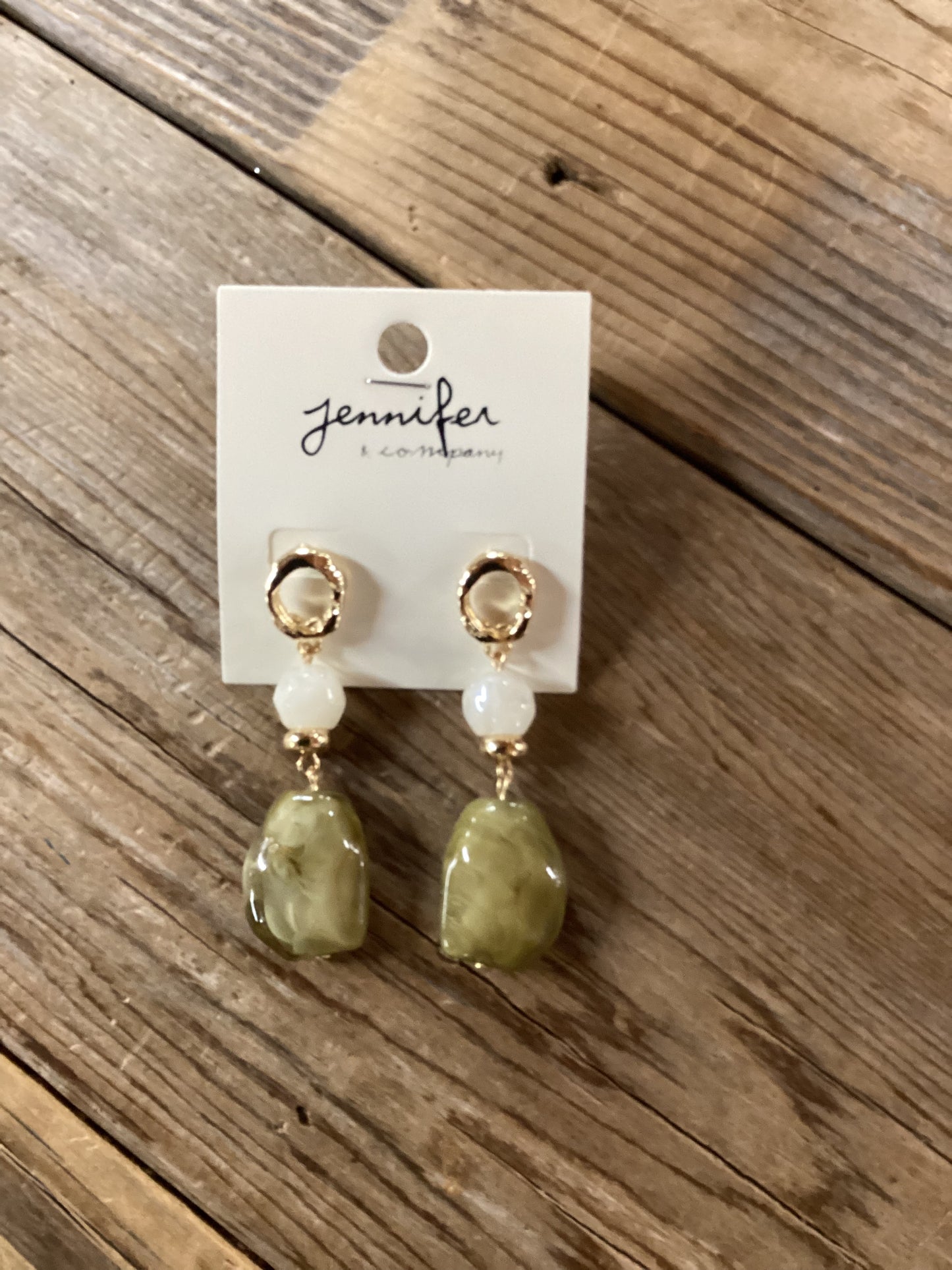 Jennifer & company marble stone earrings