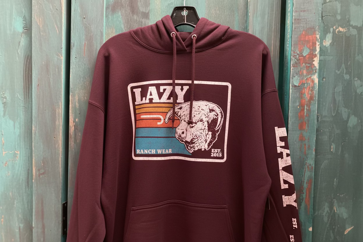 Lazy J Ranch Wear Sunset Maroon Hoodie
