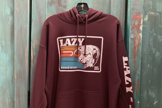 Lazy J Ranch Wear Sunset Maroon Hoodie