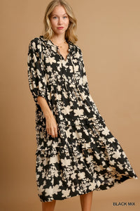 Nikki Black Floral Dress umgee