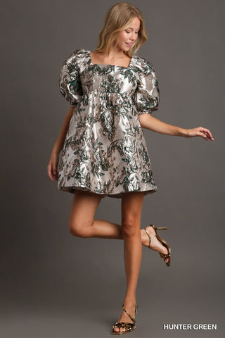 Hunter Green Metallic Holiday Dress