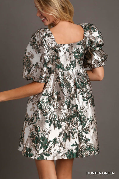 Hunter Green Metallic Holiday Dress