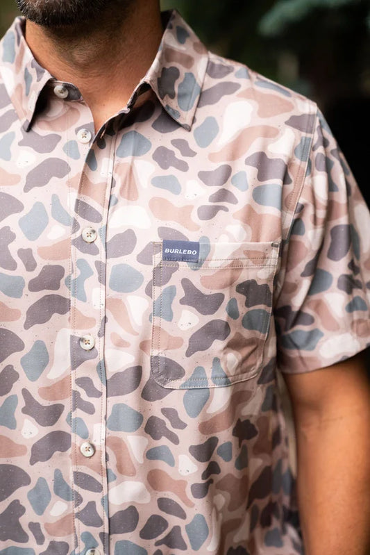 Performance Button Up -  Pintail Camo Burlebo