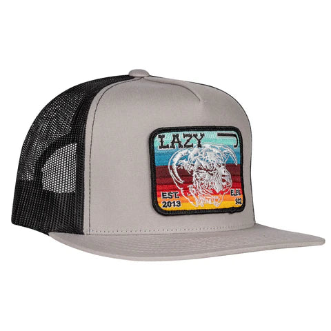 Lazy J Ranch Silver Grey & Black Serape Elevation Classic Five Panel Trucker Hat