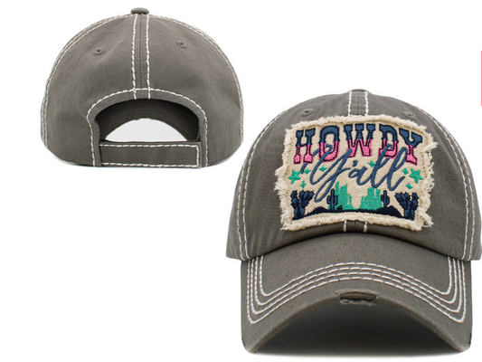 HOWDY Y'ALL WASHED VINTAGE BALLCAP