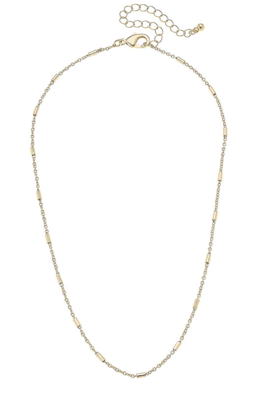Dakota Dainty Charm Necklace Base in Shiny Gold Canvas