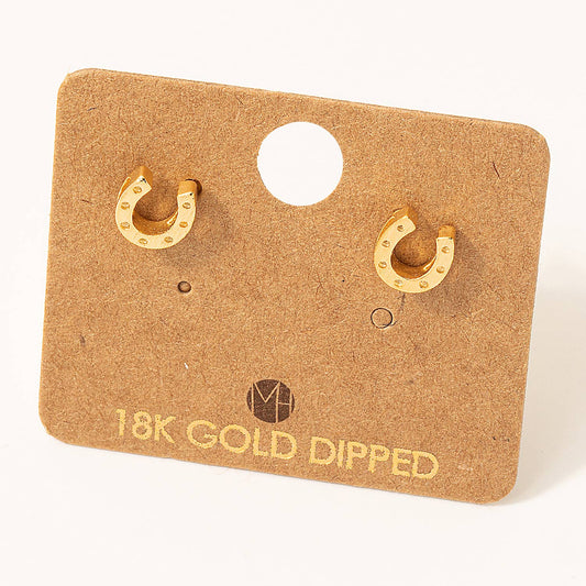 Mini Horseshoe Post Stud Earrings: G