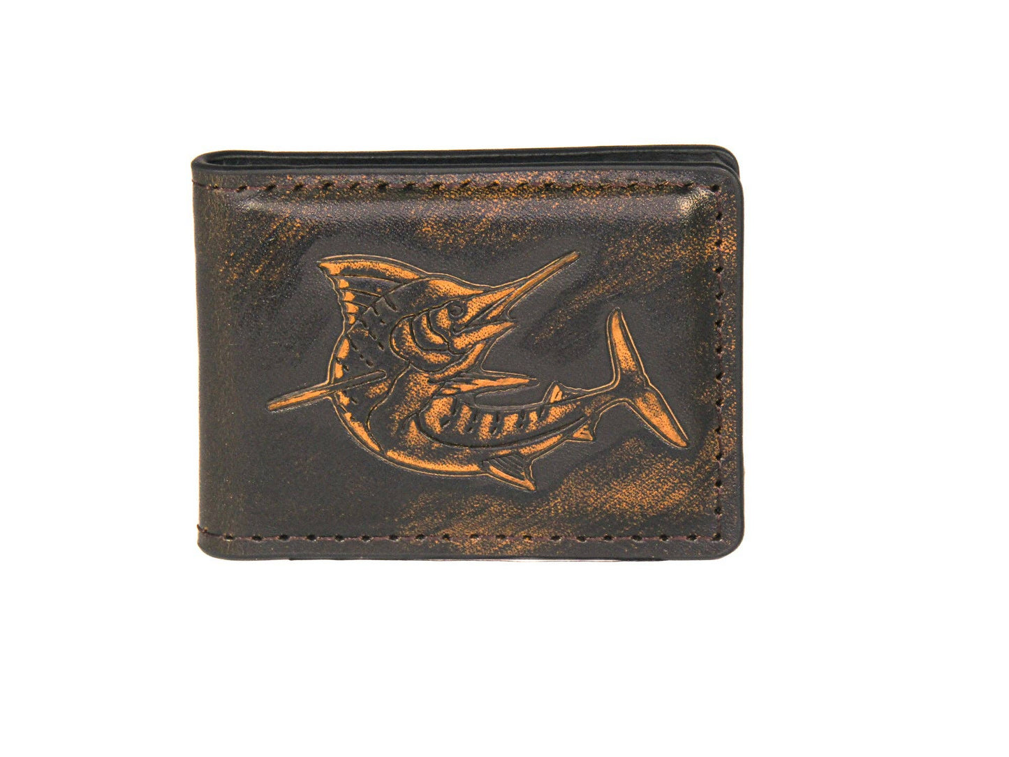Marlin Burnished Leather Zep Money Clip