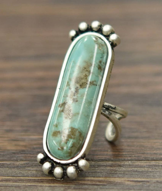 Western 2” Turquoise Adjustable Ring 750314 Isac