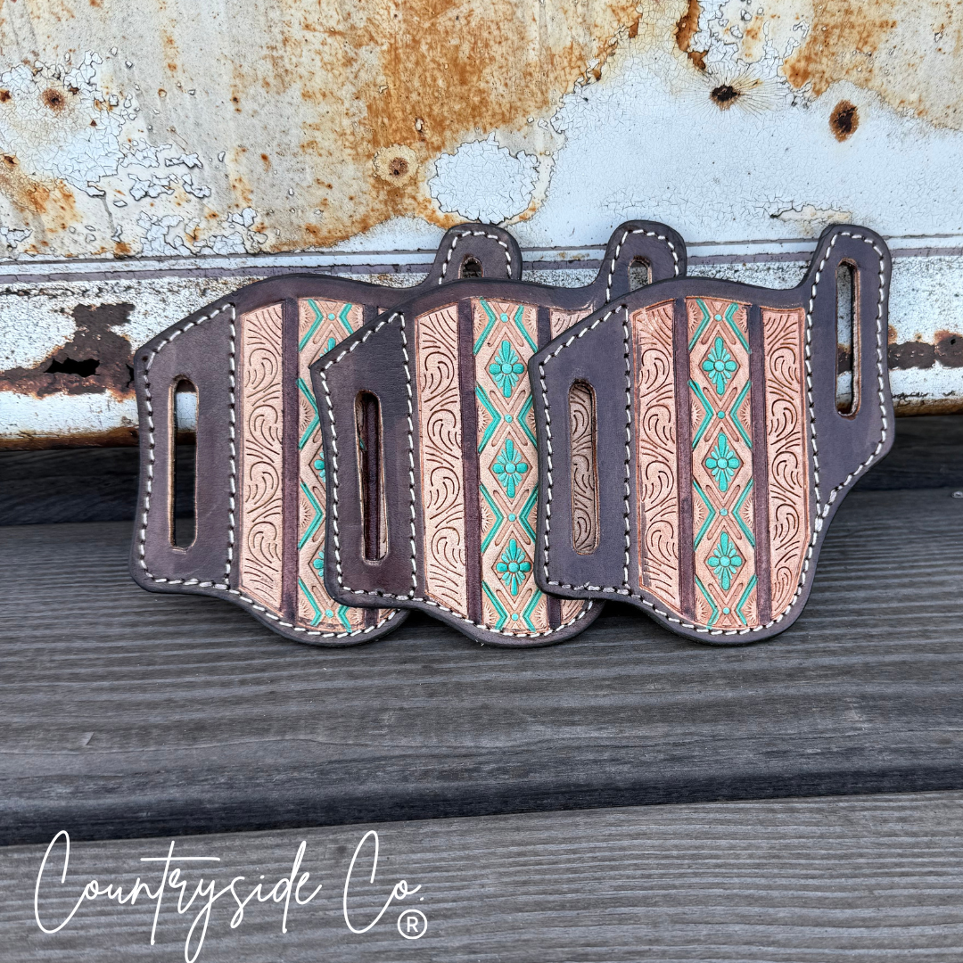 Aztec Tooled Leather Sheath Countryside