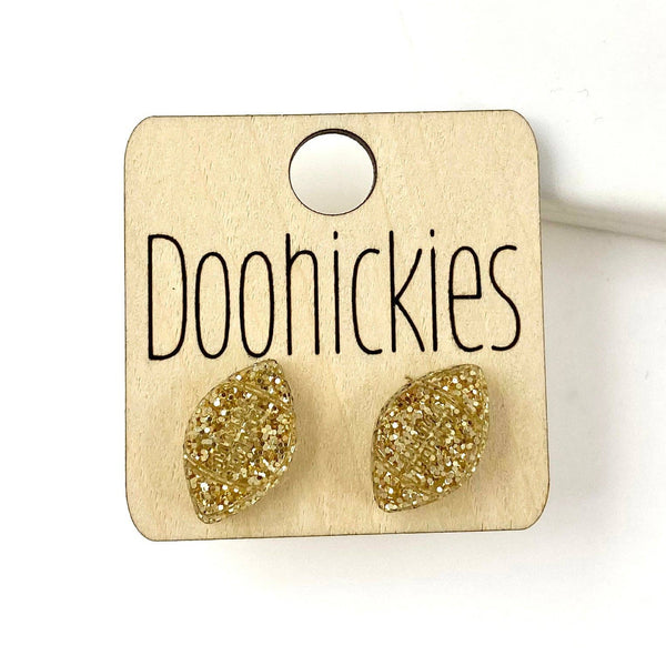 Football Stud Earrings: Maroon Glitter Doohickie