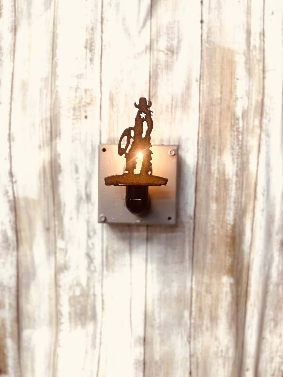 Cowboy Chaps image Night Light Rustic Metal Home Decor ironwork