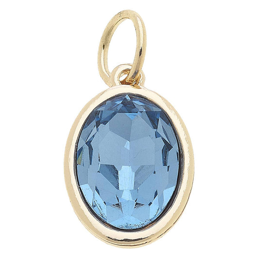 Glass Birthstone Charm: December / Blue Topaz Canvas