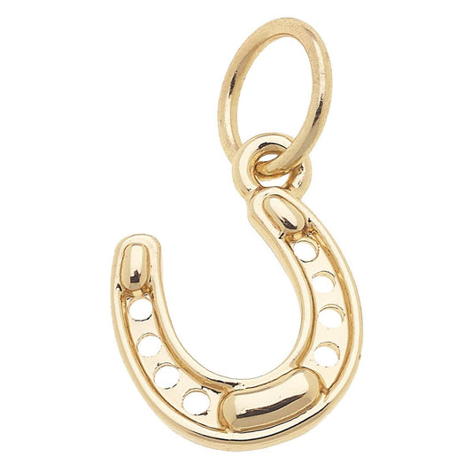 Lucky Horseshoe Charm in Shiny Gold Canvas