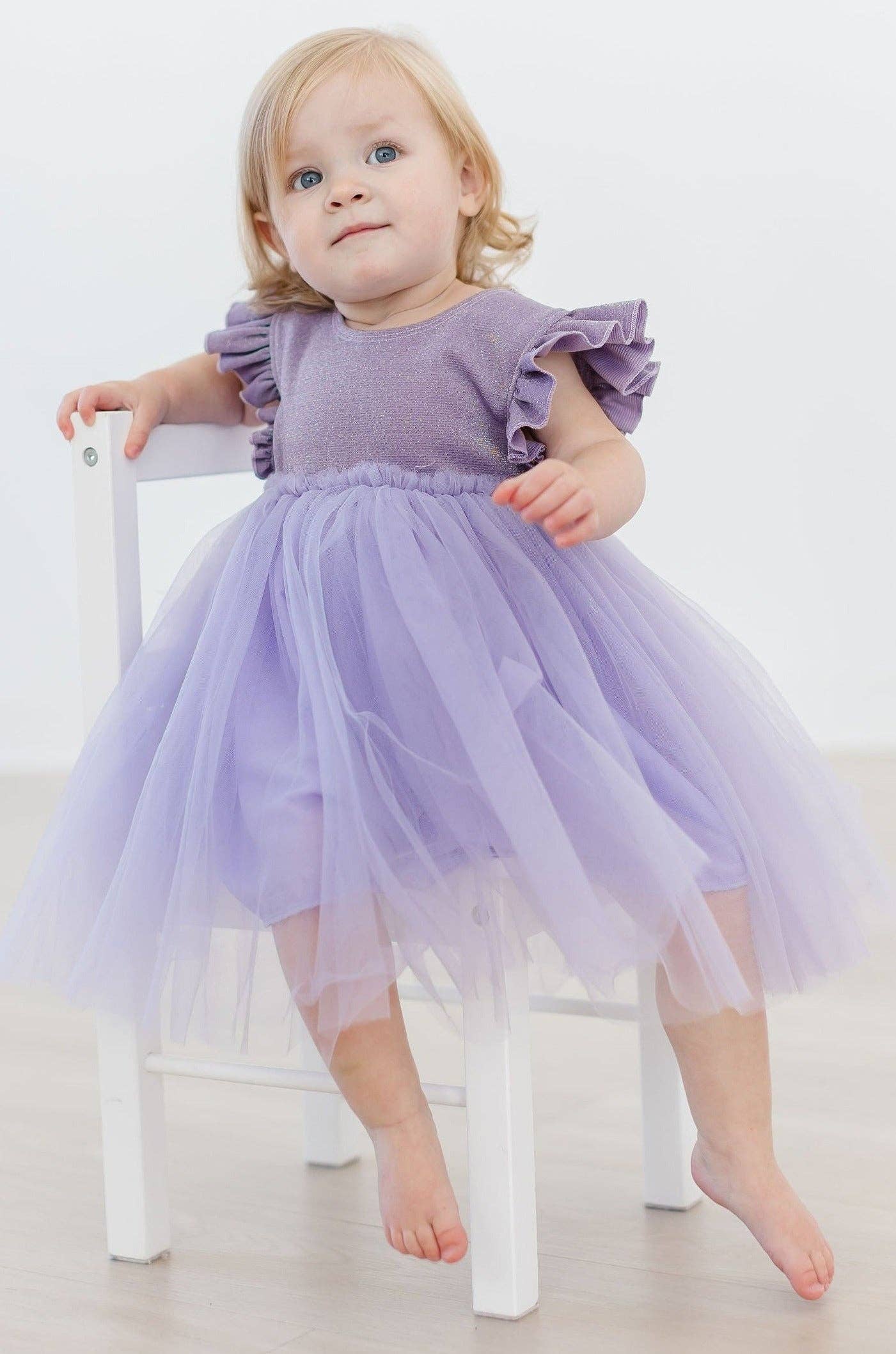 Lavender Shimmer Tutu Dress: Mila