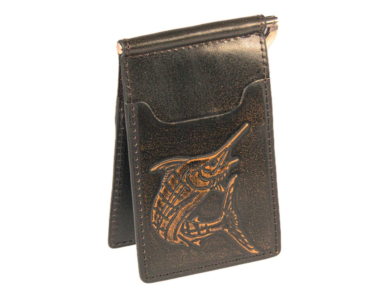 Marlin Burnished Leather Zep Front Pocket Clip Wallet