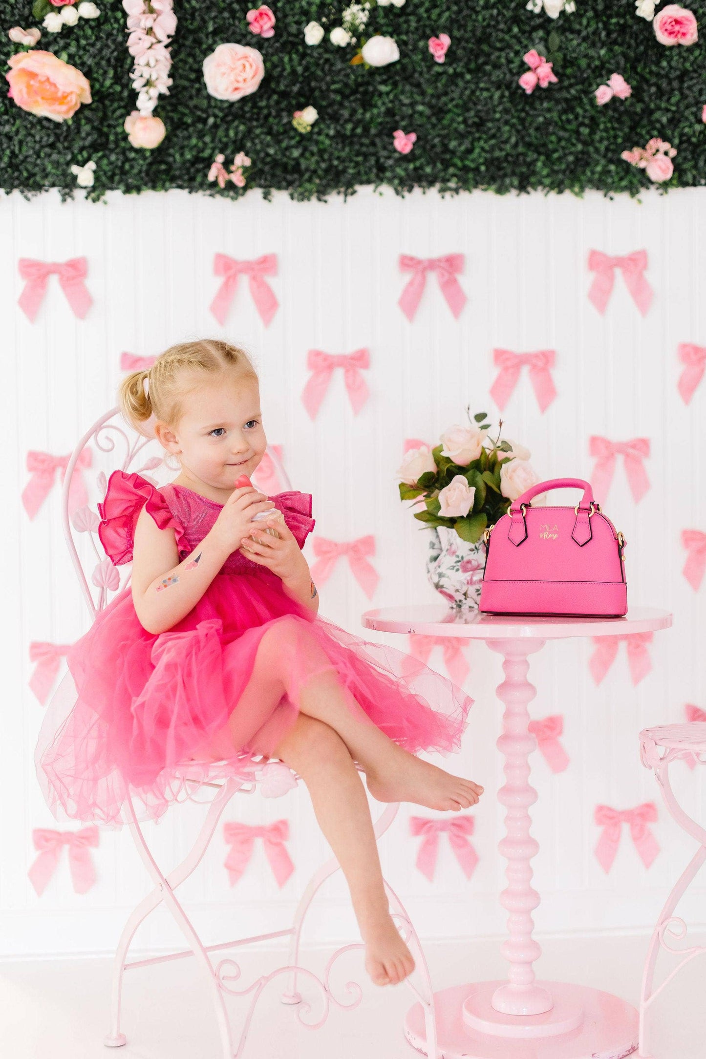 Hot Pink Shimmer Tutu Dress: Mila