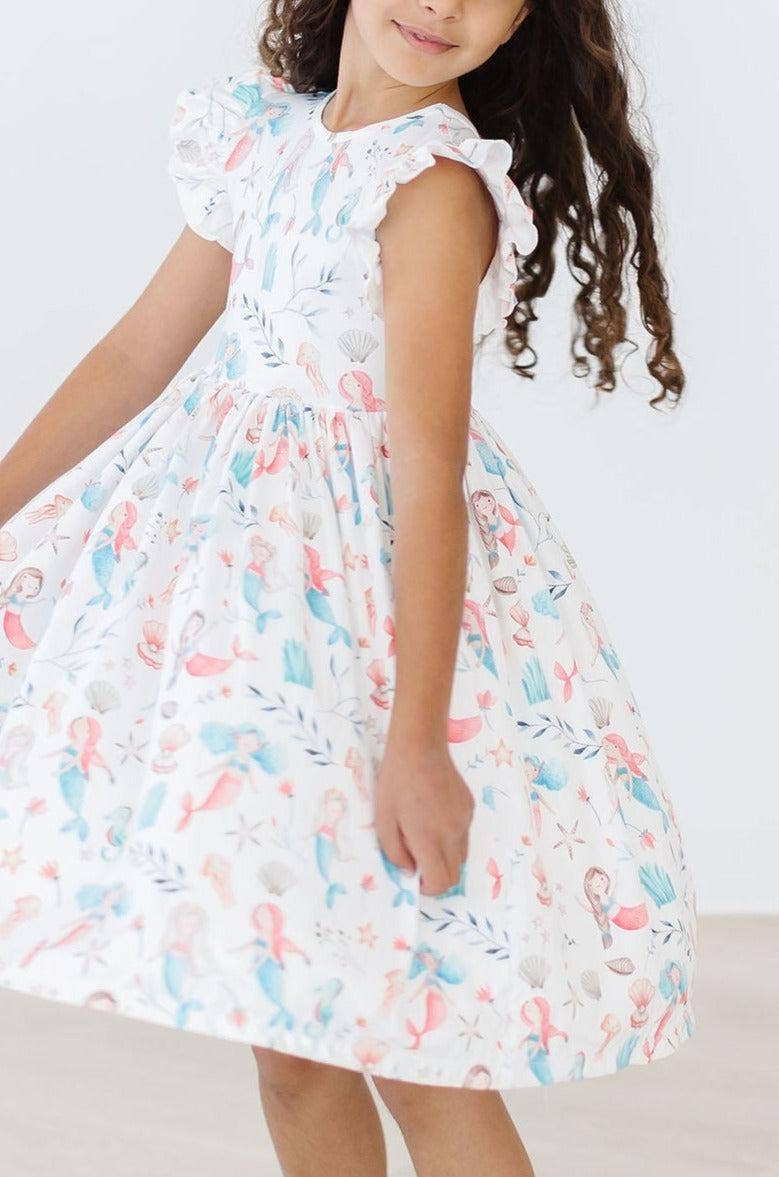 Mermaid Friends Flutter Sleeve Twirl Dress: 5/6