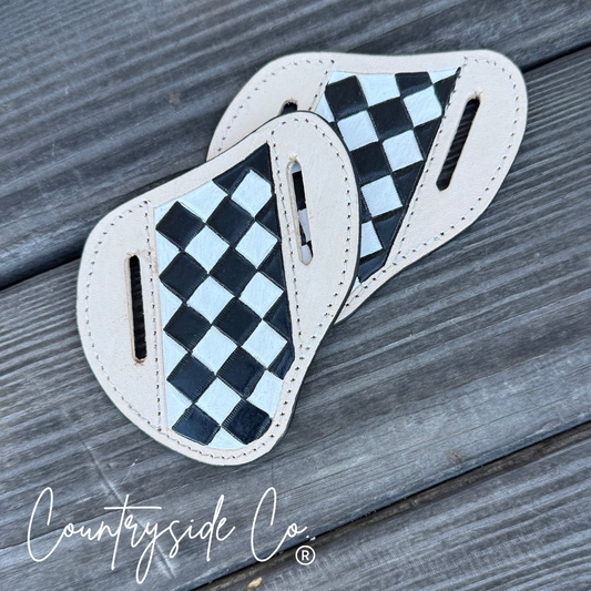 Checkered Leather Sheath Holder Countryside