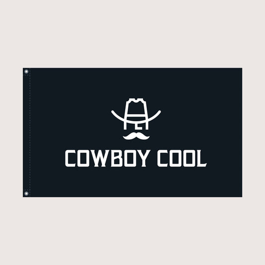 Cowboy Cool Flag: Black CC TX