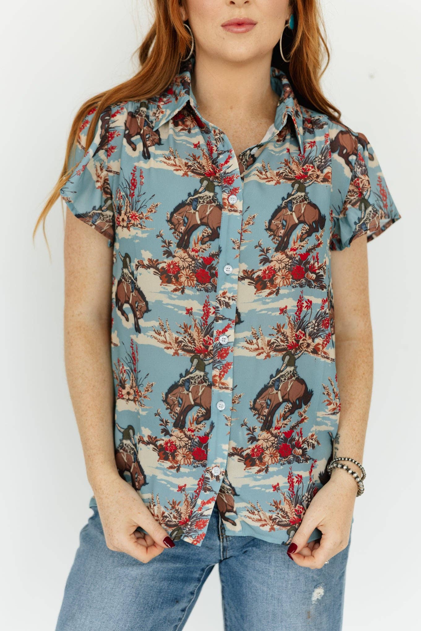 FLORAL BUCKING HORSE  TH