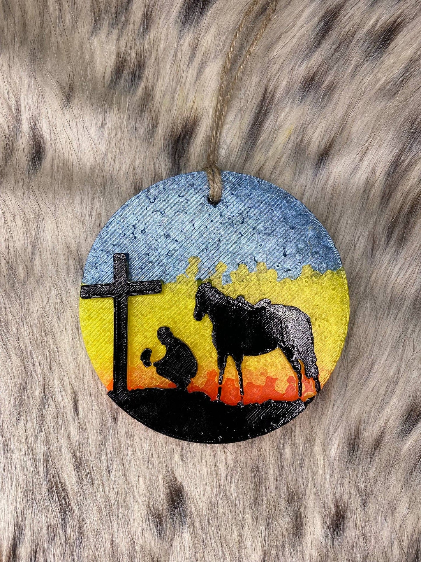 Cowboy Kneeling Car Freshies: Black Sea