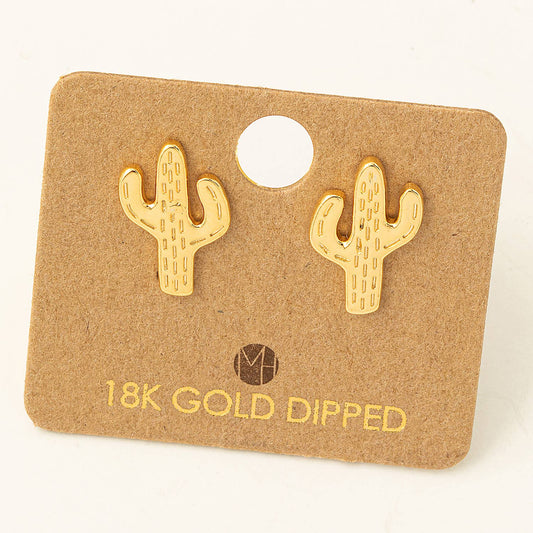 Mini Cactus Stud Earrings: G