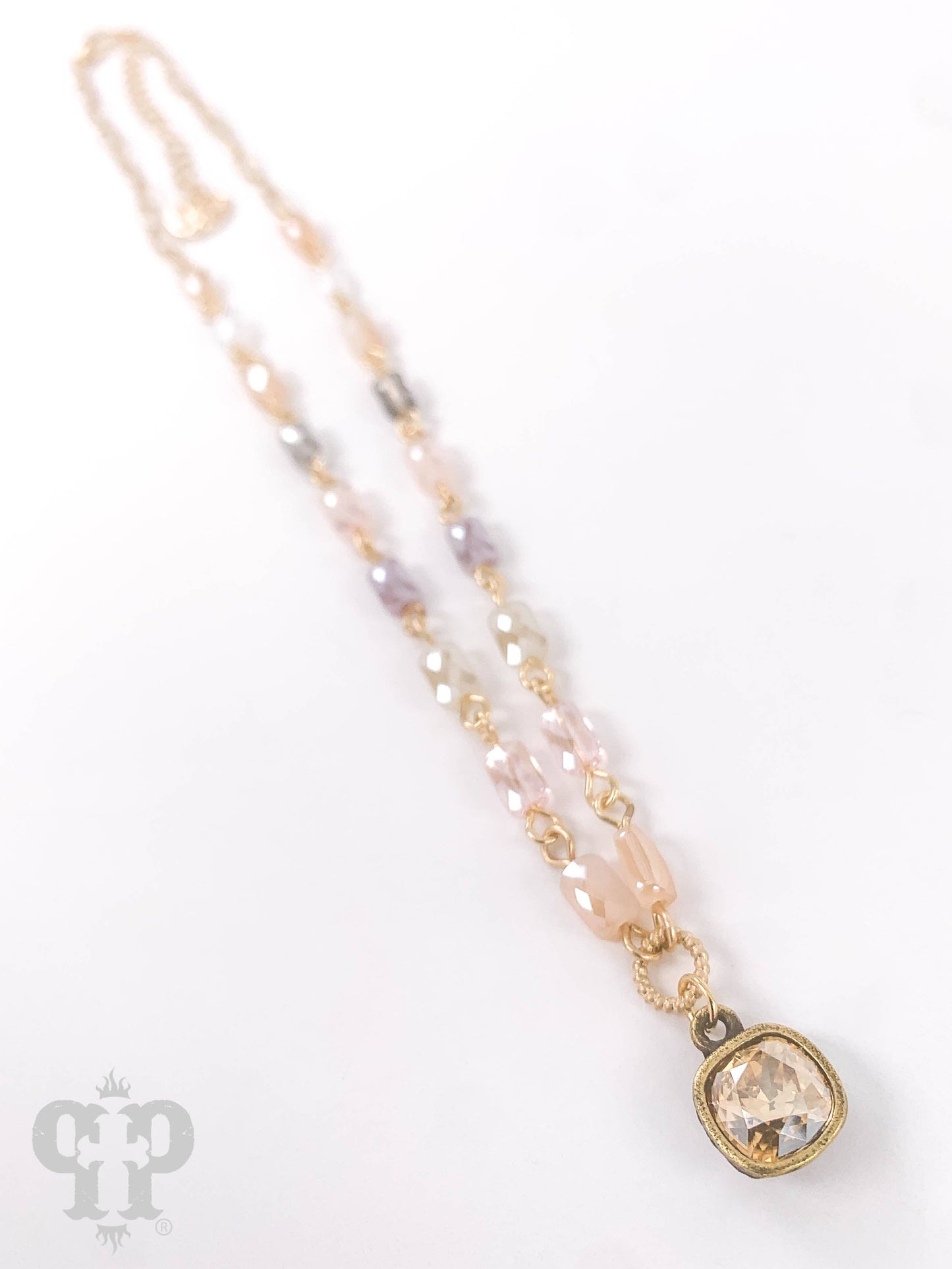 Tube bead necklace with Austrian crystal: Black PP