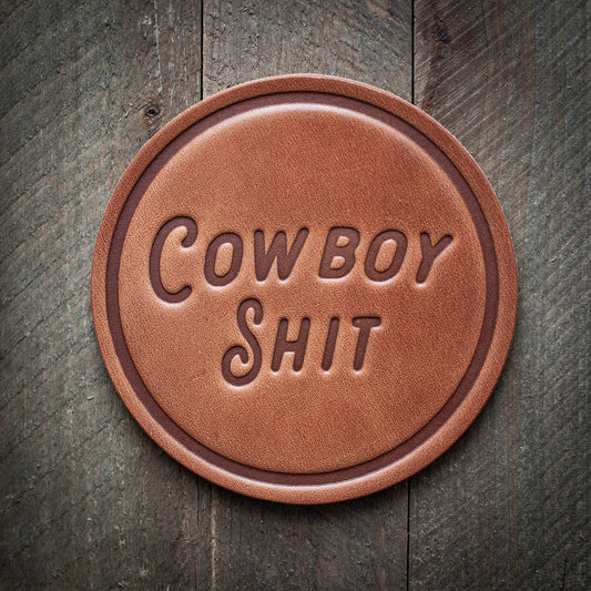 Cowboy Shit Leather Coaster  Sugarhouse