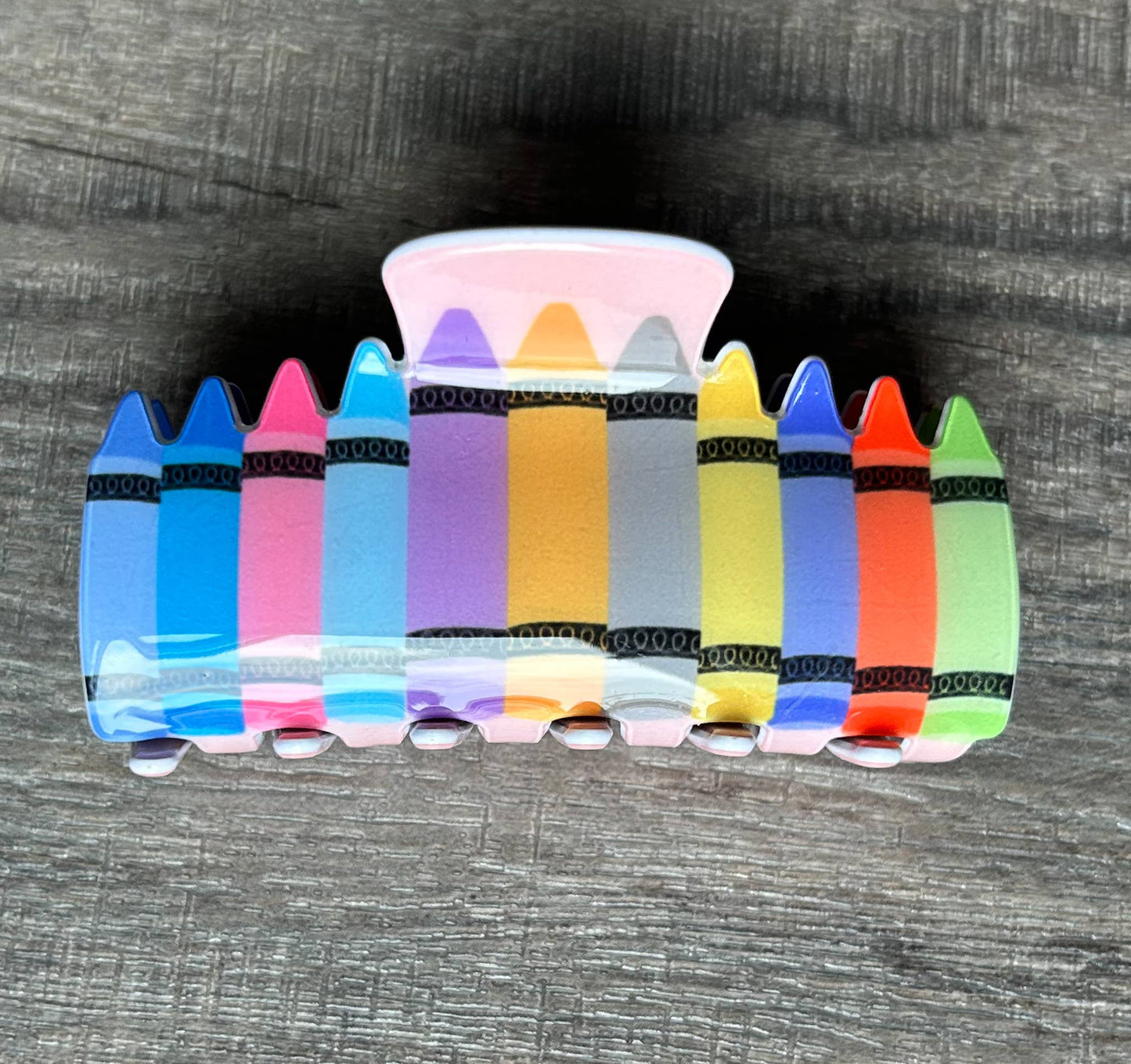 Teacher Theme Claw Hair Clip: Pencil JInk Fl