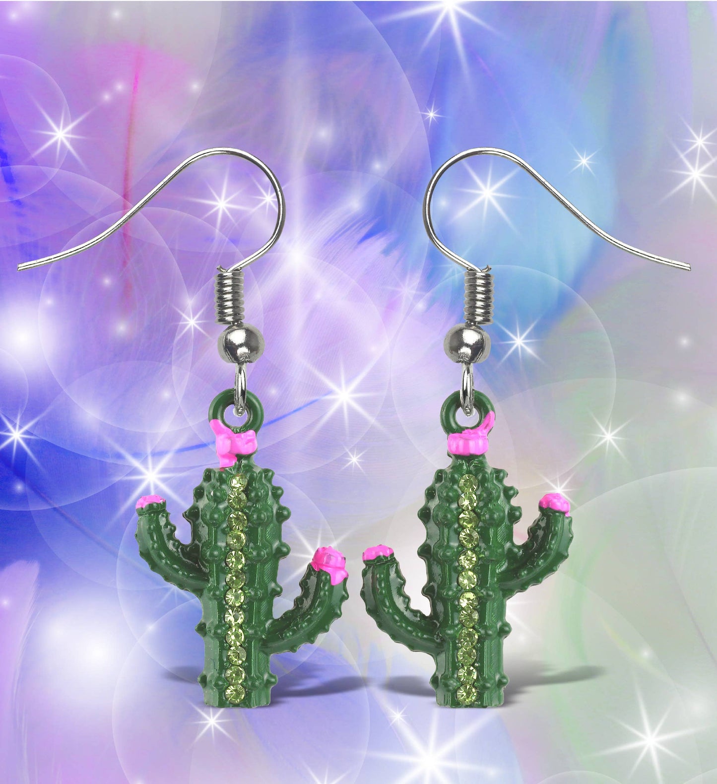 Cactus Sparkling Earrings CGlobal Fl/Tx