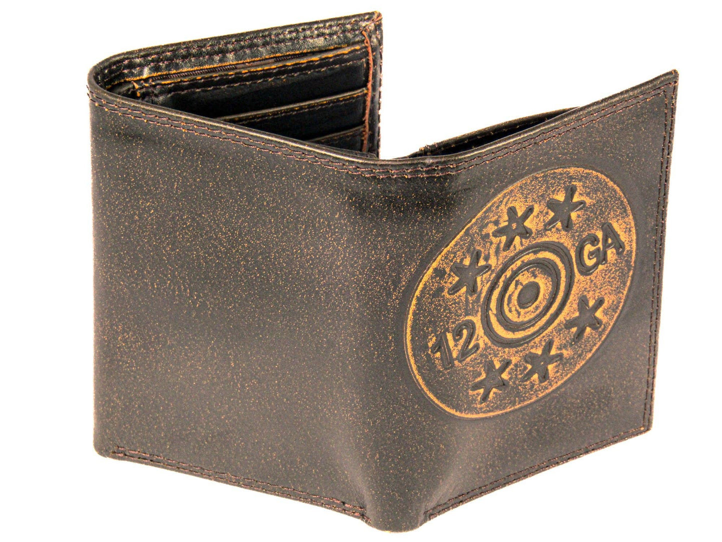 Shotshell Burnished Leather Zep Trifold Wallet