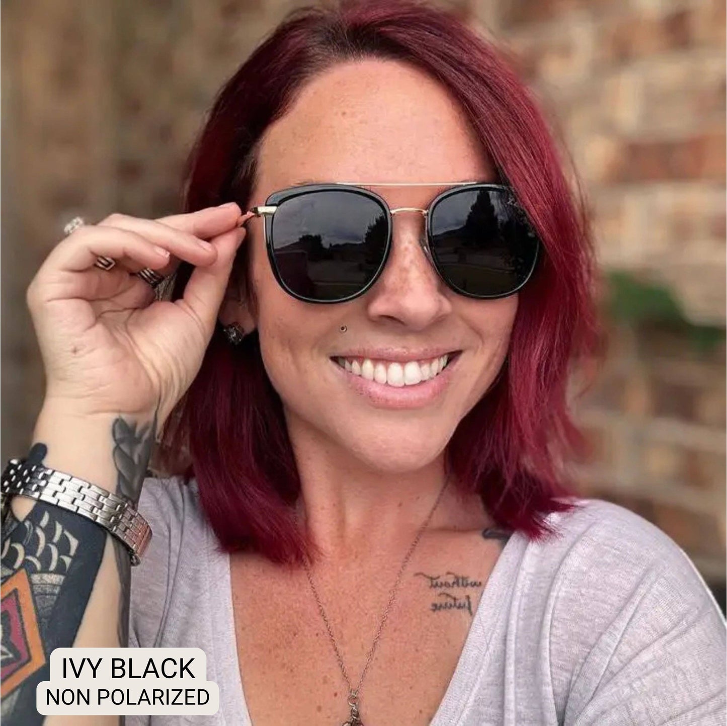 Ivy - Women's Oversized Square Sunglasses: MARBLE Fl Dax