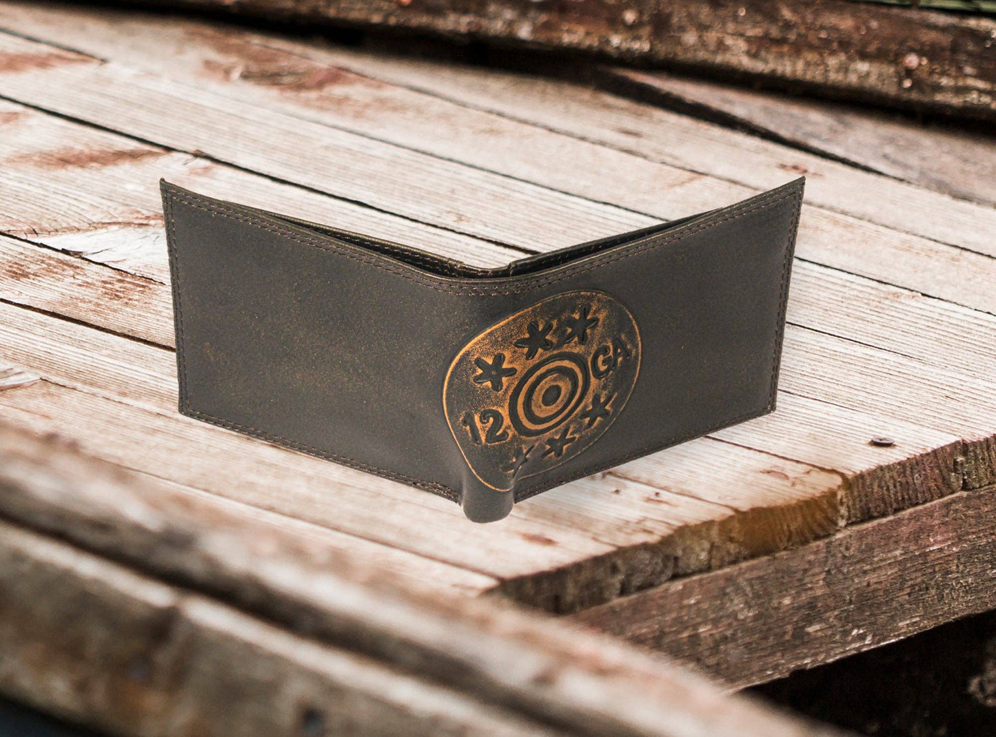 Shotshell Burnished Leather Zep Bifold Wallet