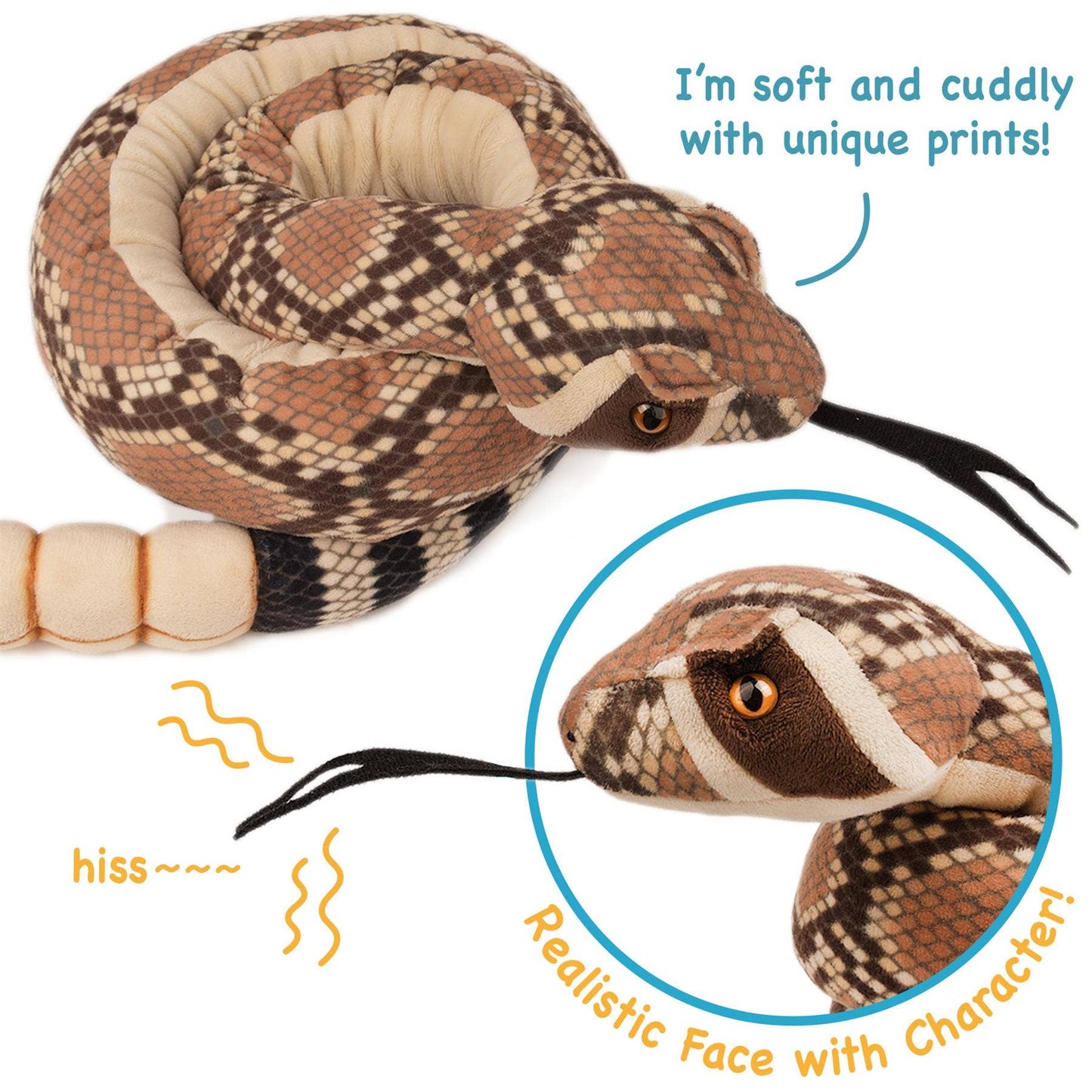 Rambo The Rattlesnake - 55 Inch Stuffed Animal Plush - Viahart
