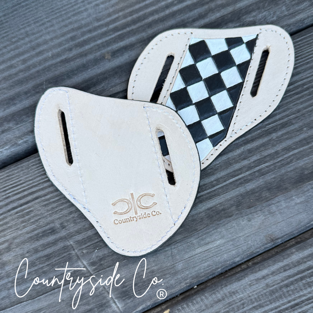 Checkered Leather Sheath Holder Countryside