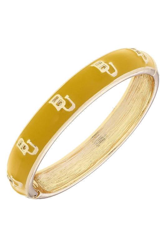 Baylor Bears Sculpted Enamel Logo Hinge Bangle in Gold Canvas