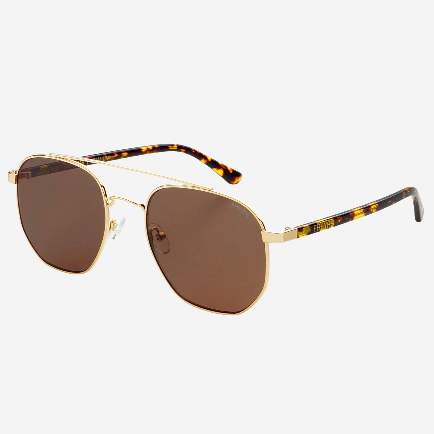 Austin Unisex Sunglasses : Gold / Brown Freyrs