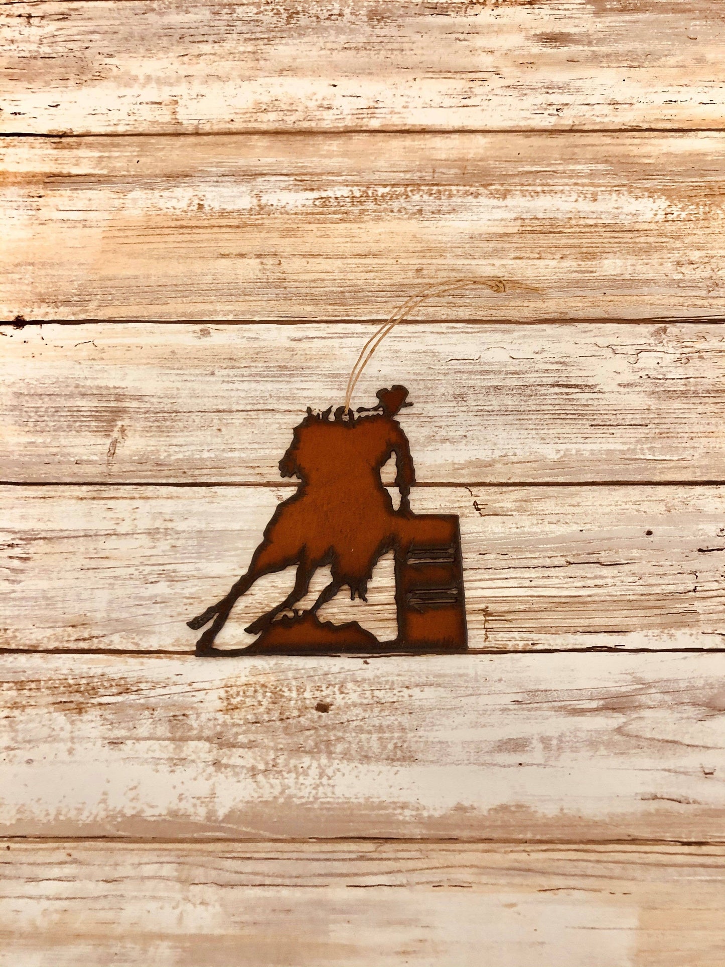 Barrel Racer Ornament Rodeo Metal Horse Western Ironworks