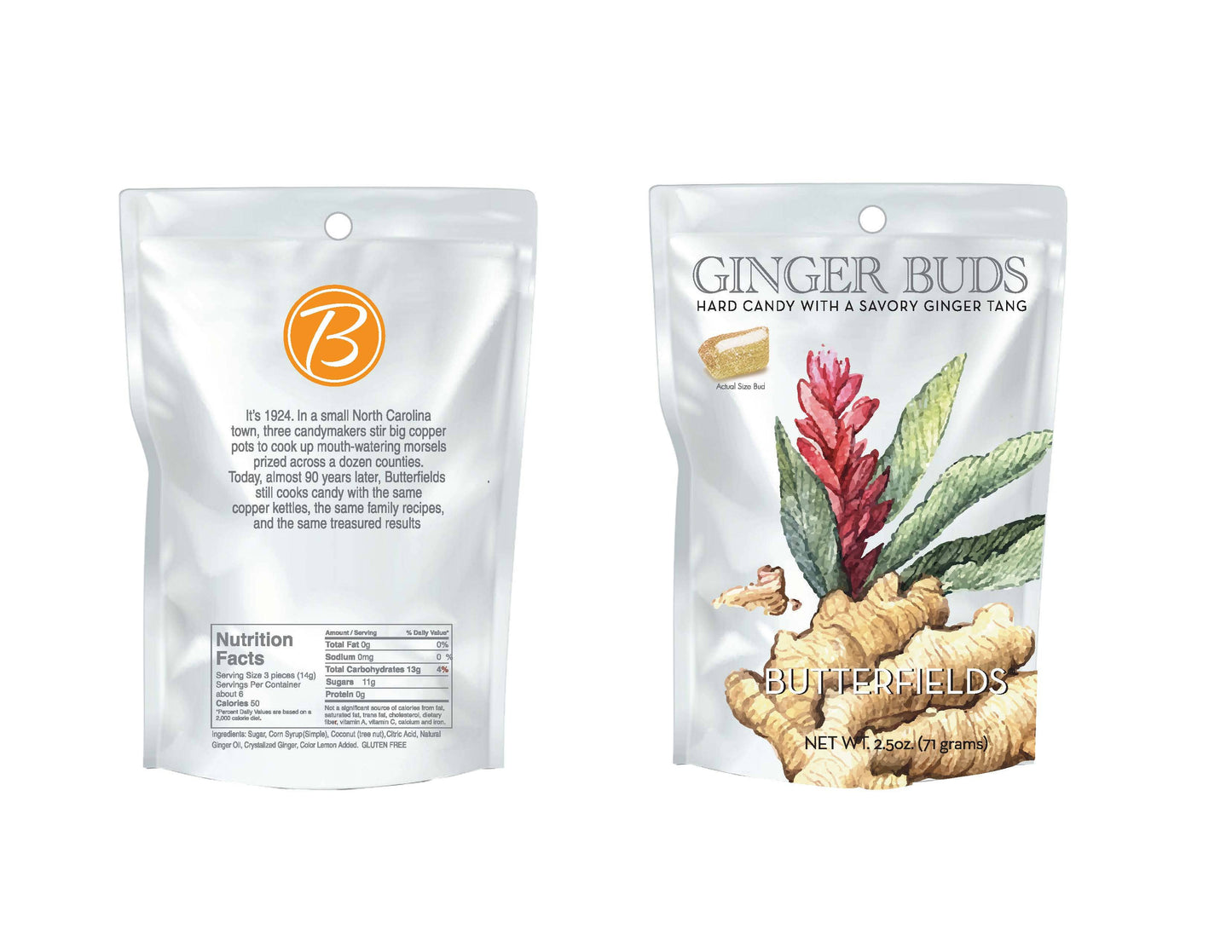 GINGER BUDS 2.5 OZ Hard Candy 100 year old Favorite