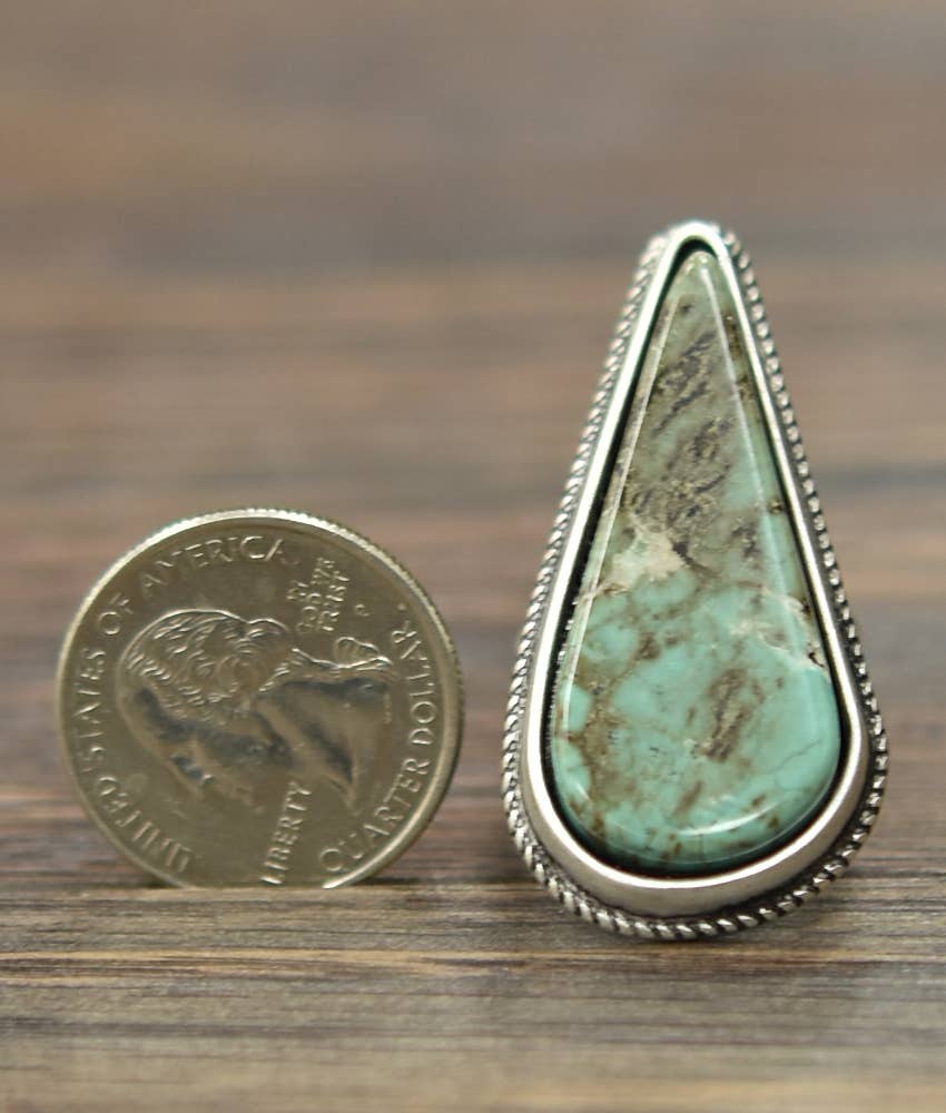 750203, Western Turquoise Adjustable Ring