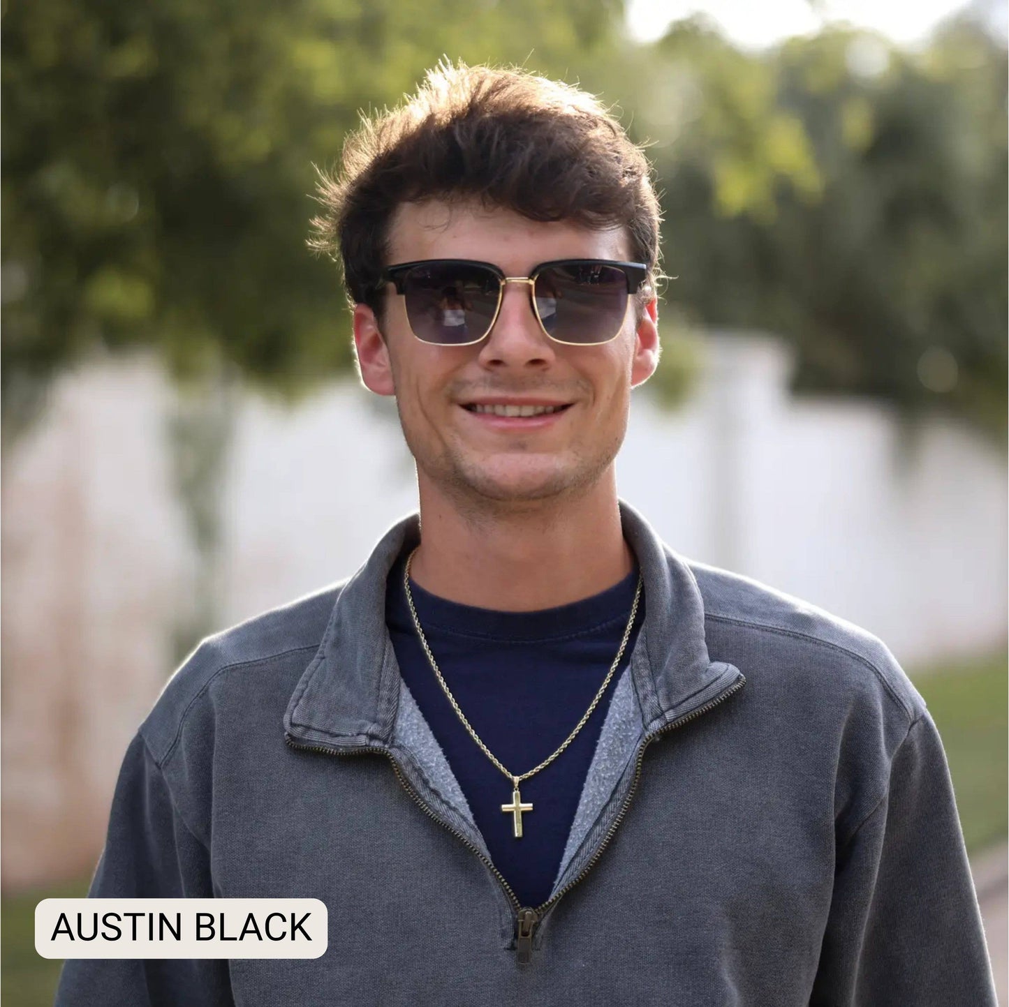 Austin - Unisex Polarized Square Sunglasses: Sand Dax Fl