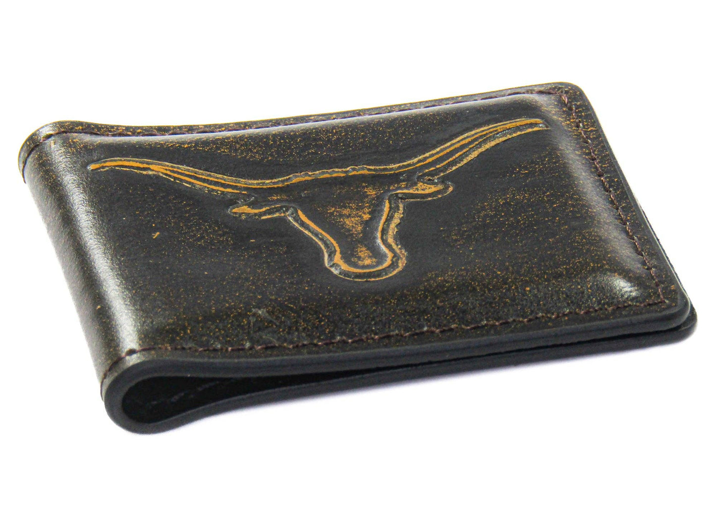 Texas Longhorns Zep Burnished Leather Money Clip