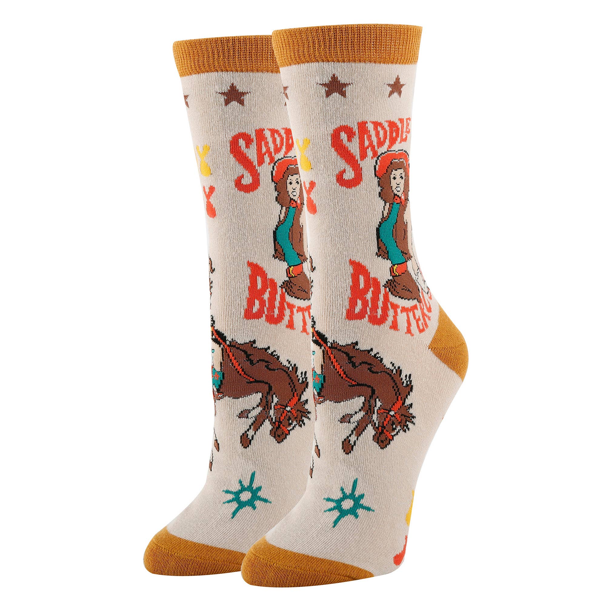 Saddle Up | Women's Western Fun Saying Cowgirl Crew Socks Oooh Yeah sock