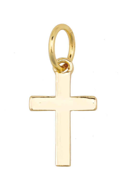 Cross Charm in Shiny Gold Canvas