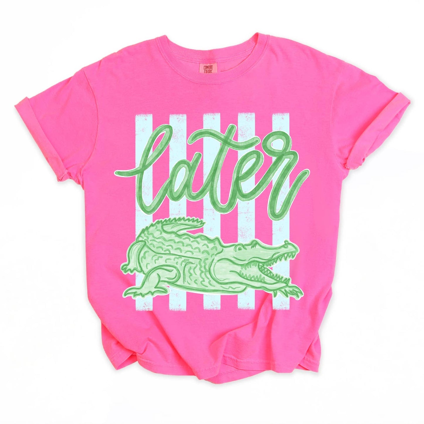 Later Gator Comfort Colors T-Shirt Trending Top: Neon Cantaloupe / L