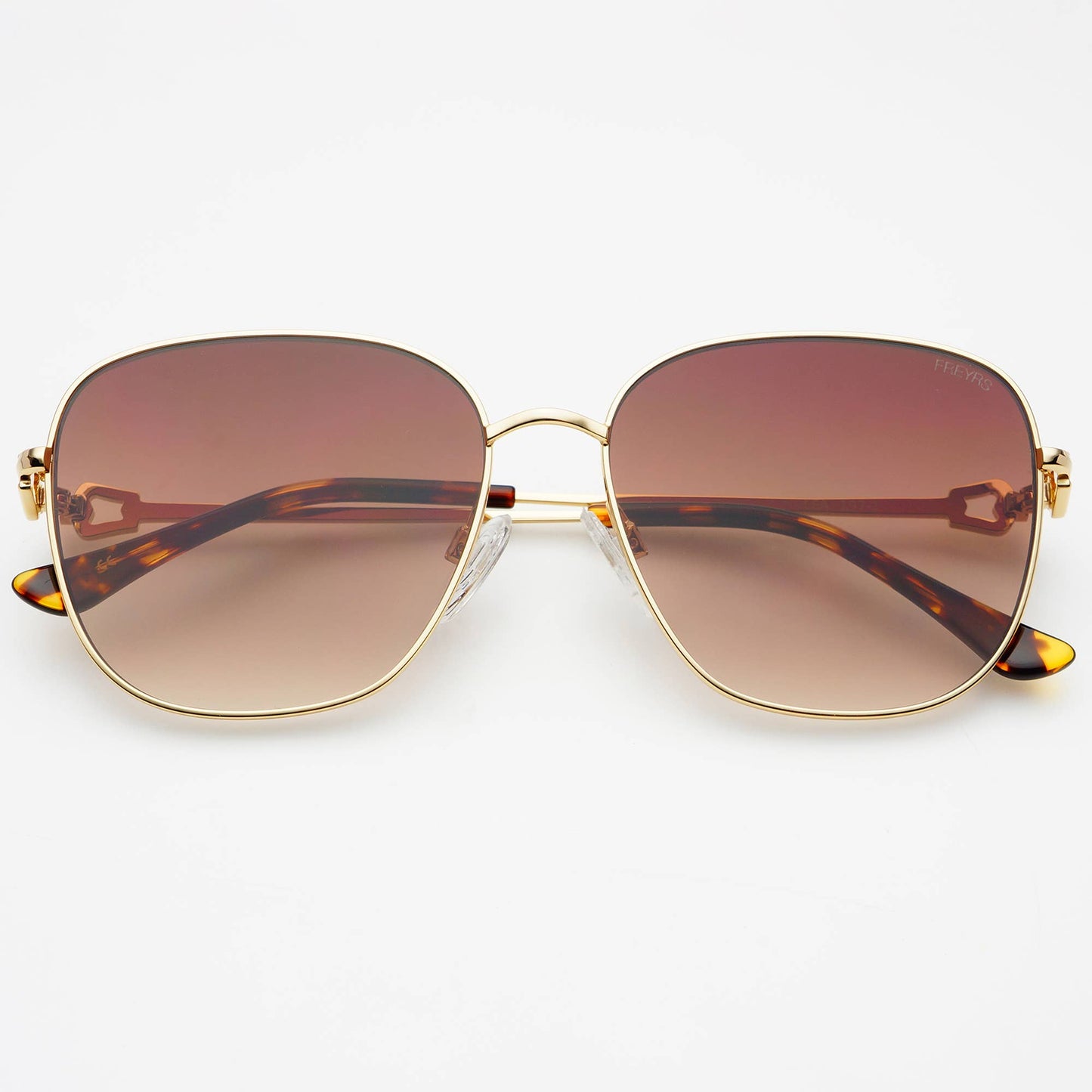 Lea Womens Round Sunglasses : Gold /Brown Freyrs