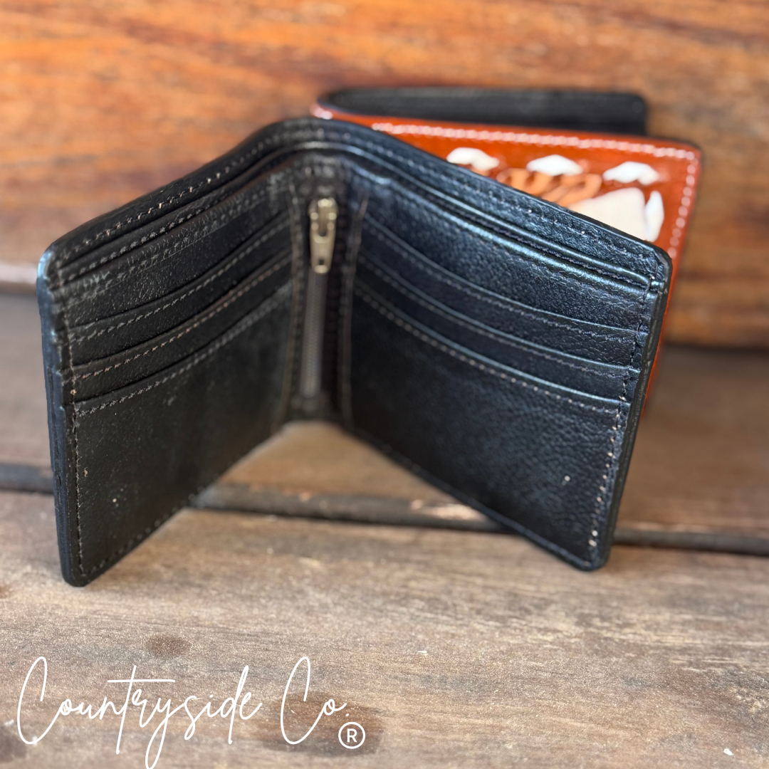 Gambler Leather Men's Wallet: Brown Countryside